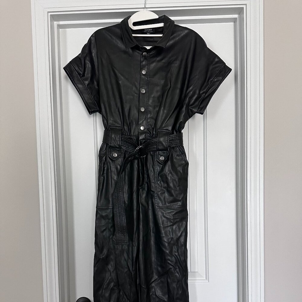 PU Belted Jumpsuit